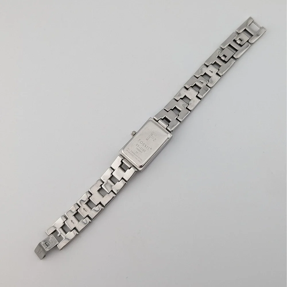 Fossil ES-1107 F2 Tank Watch Patterned Dial All Stainless Steel‎ WR100
